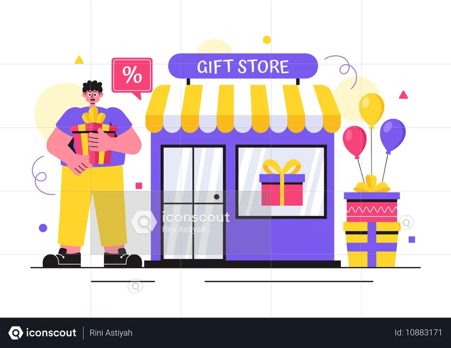 Gift Store  Illustration