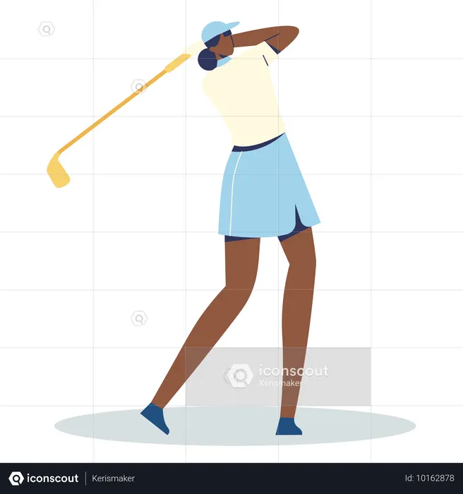 Gil playing Approach Shot of golf  Illustration