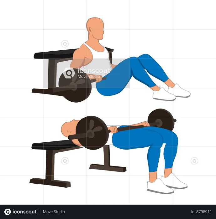 Hombre de gimnasio haciendo ejercicios de dominadas  Ilustración