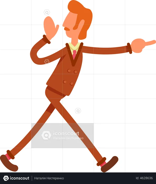 Ginger haired man in retro suit  Illustration