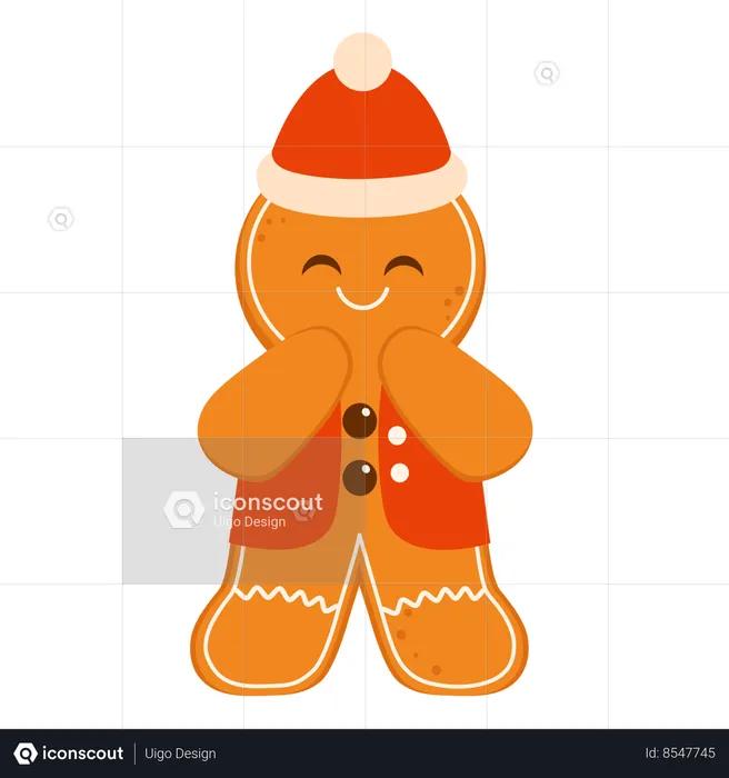 Gingerbread Man In Red Clothes  Illustration