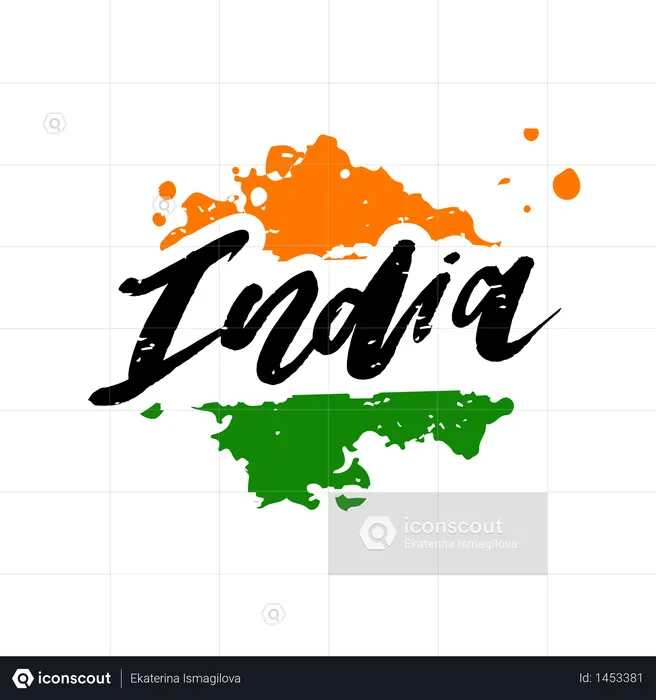 India Independence Day 15 agosto Lettering Calligrafia Illustrazione  Illustration