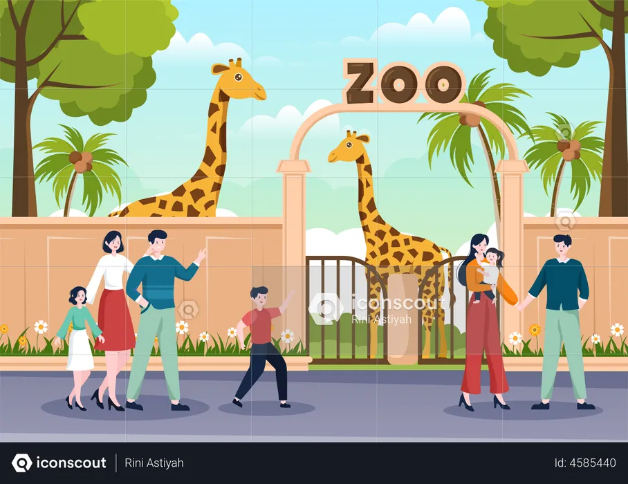 Giraffe in zoo  Illustration