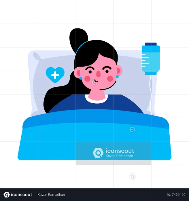 Girl admitted in hospital  Illustration