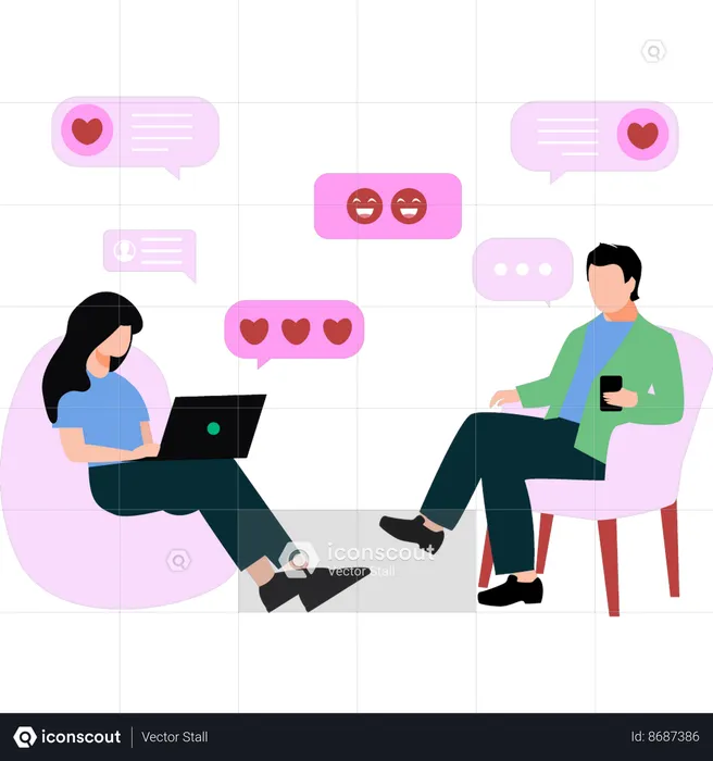 Girl and a boy are dating  Illustration