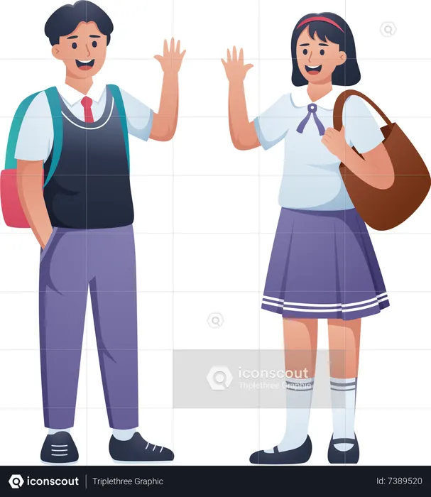 Girl and boy Student  Illustration