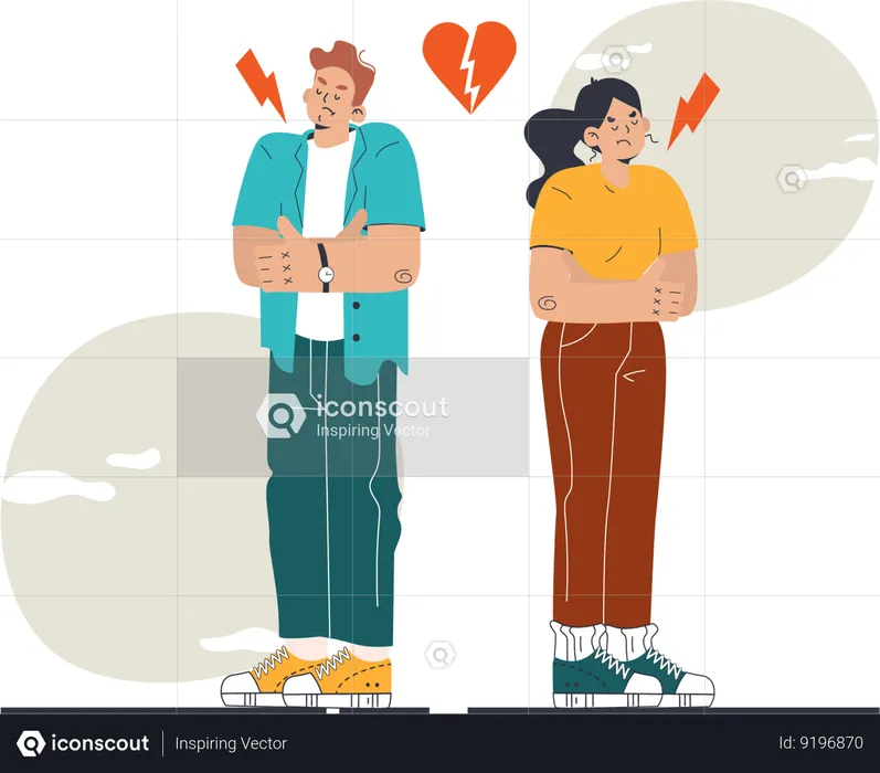Girl and man with disagreement  Illustration