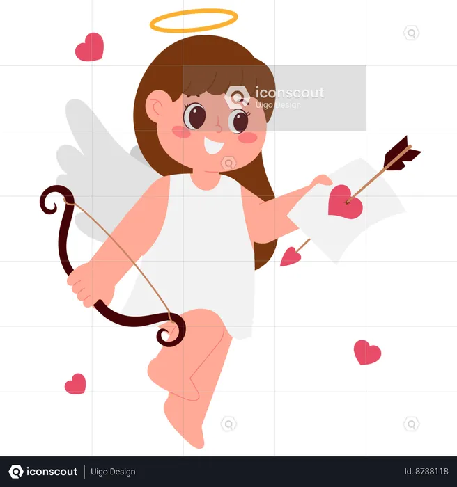 Girl Angel Love Letter  Illustration