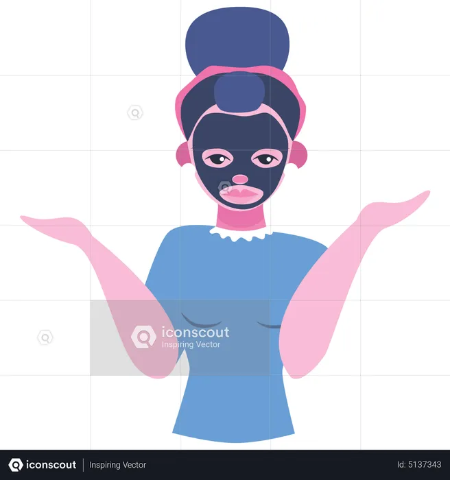 Girl applying face mask  Illustration