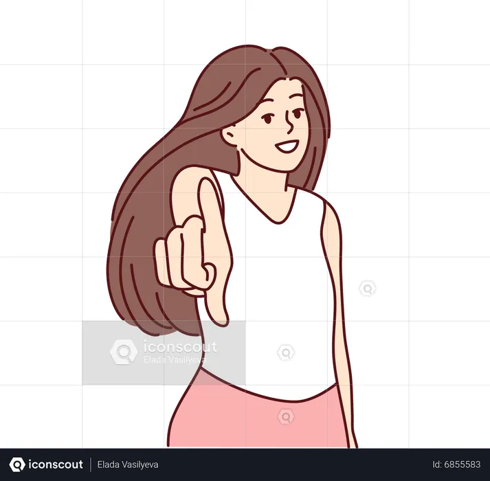 Girl asking to wait  Illustration