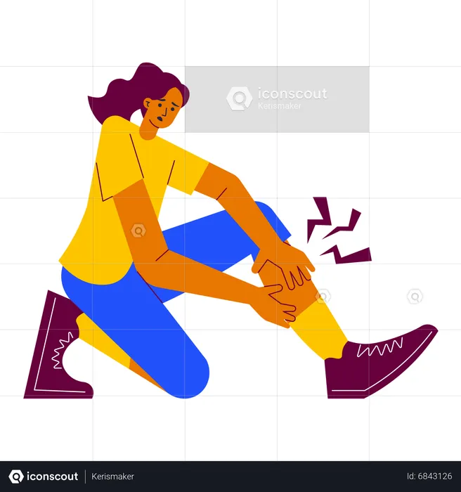 Girl athlete Injured  Illustration