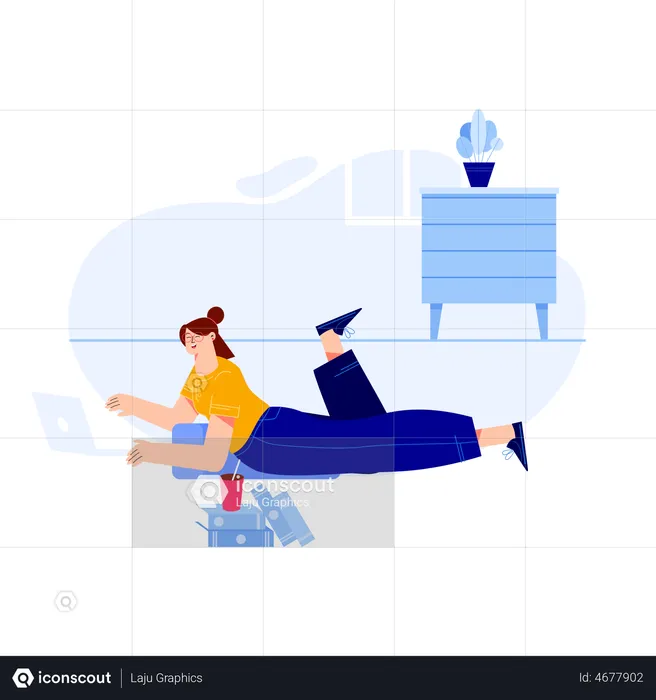 Girl attending online lecture  Illustration