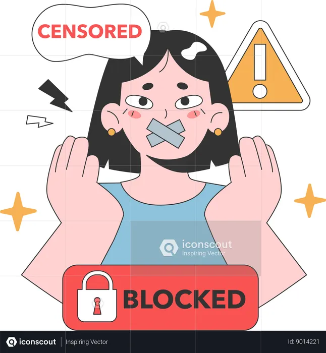 Girl blocked infomation  Illustration