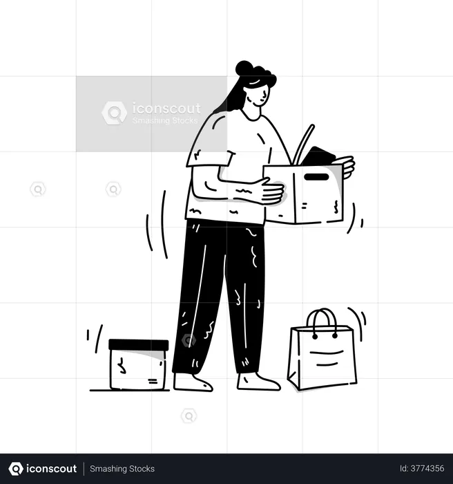 Girl buying goods  Illustration