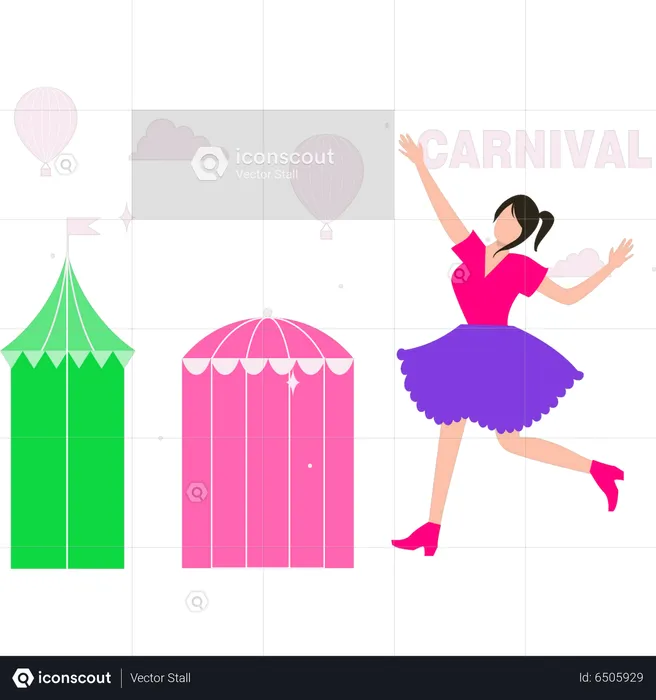 Girl celebrating carnival festival  Illustration