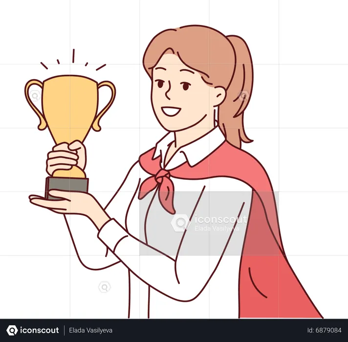 Girl celebrating victory  Illustration