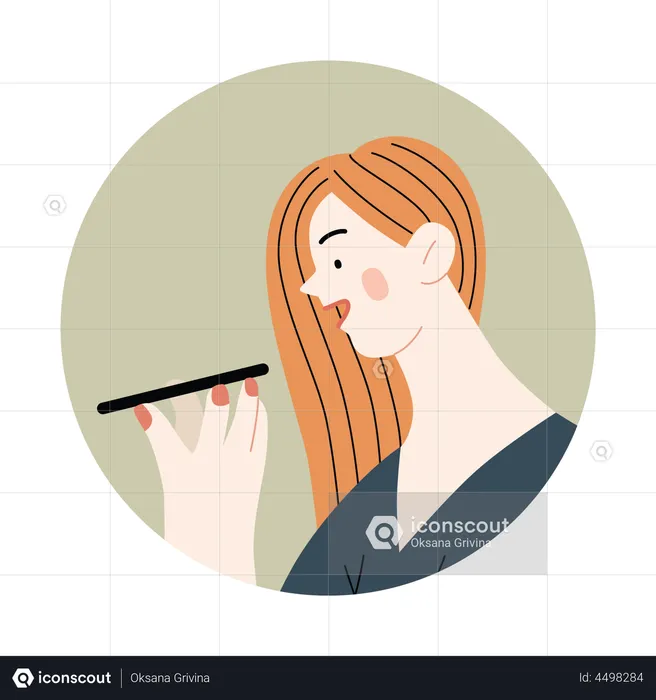 Girl chatting on phone  Illustration