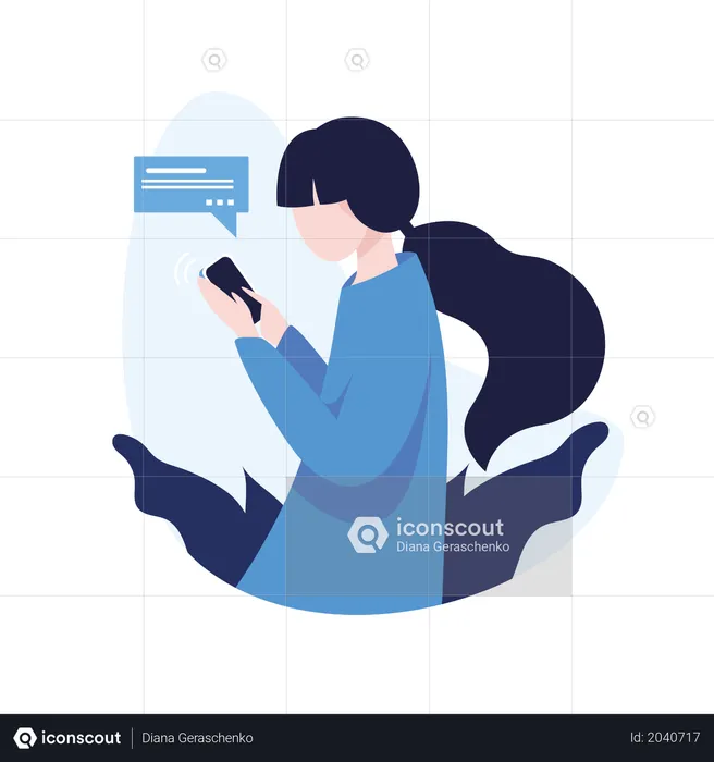 Girl chatting on phone  Illustration