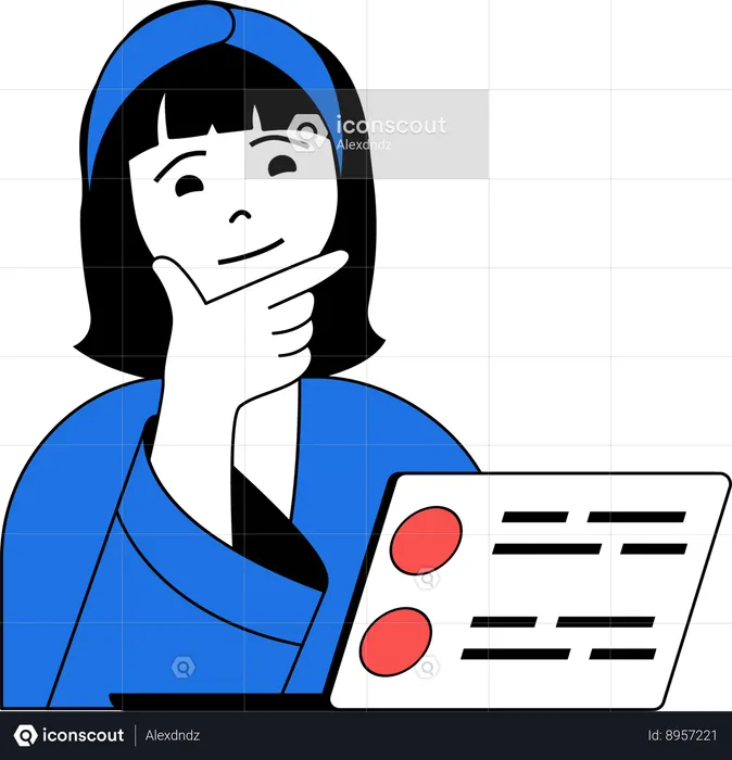 Girl checks the online voting system  Illustration