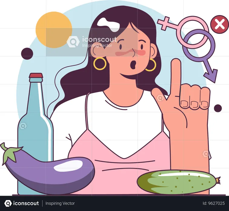 Girl choosing food  Illustration