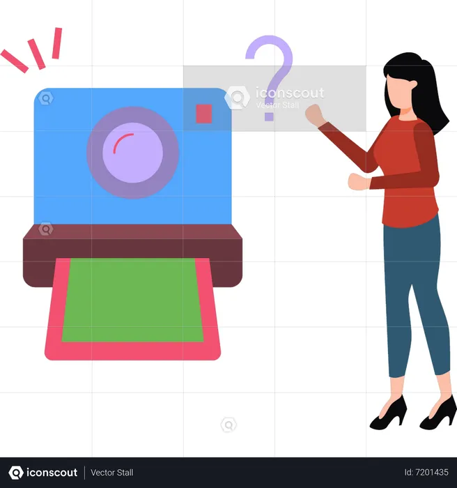 Girl clicking photo on camera  Illustration