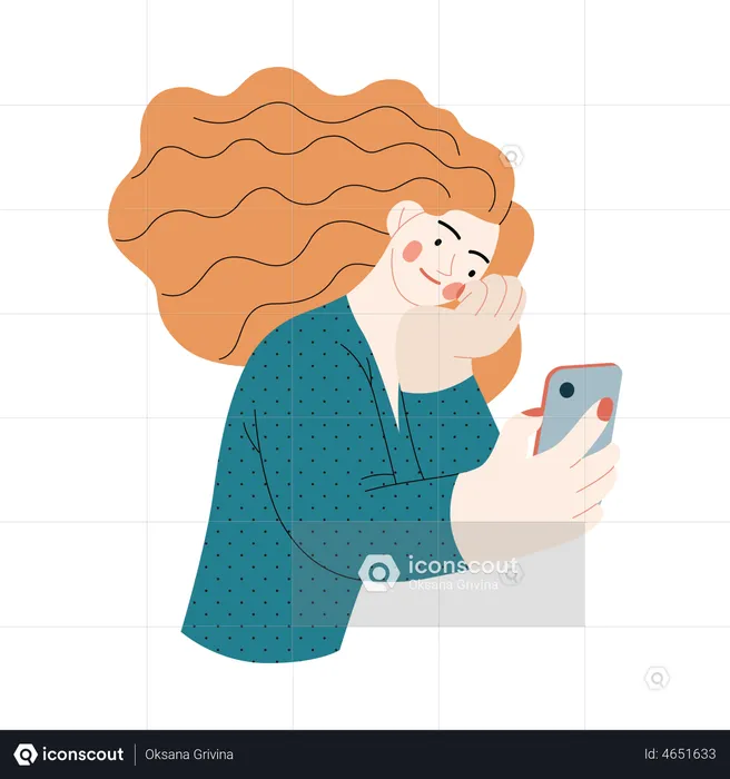 Girl clicking selfie  Illustration