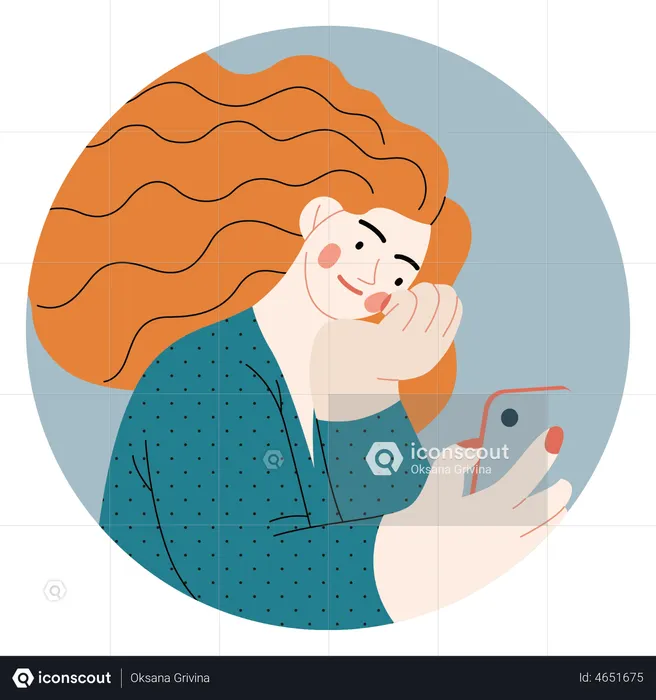 Girl clicking selfie  Illustration