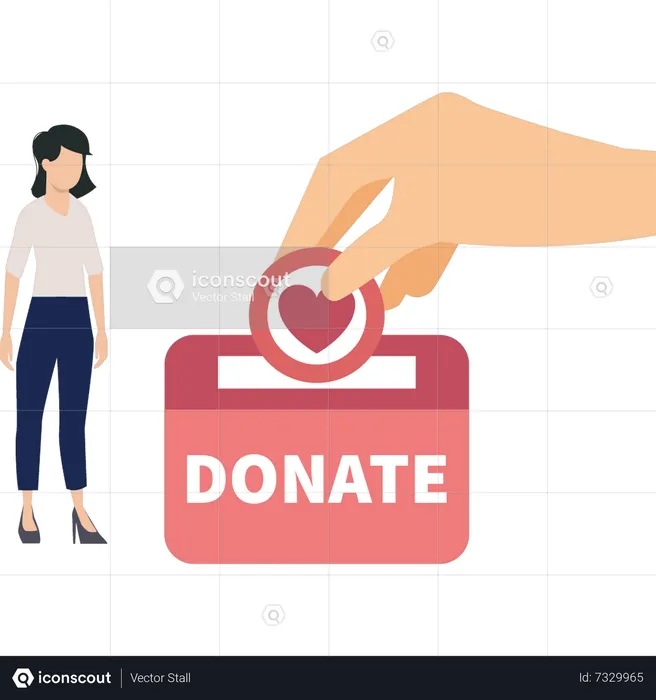 Girl collecting donation money  Illustration