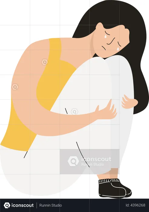 Girl Crying  Illustration