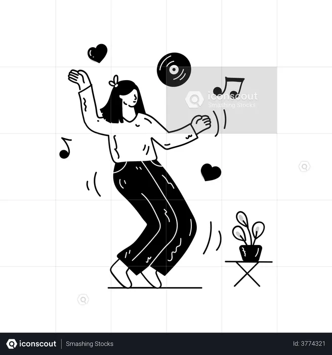 Girl Dancing  Illustration