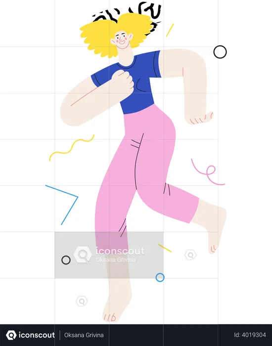 Girl dancing in happiness  Illustration