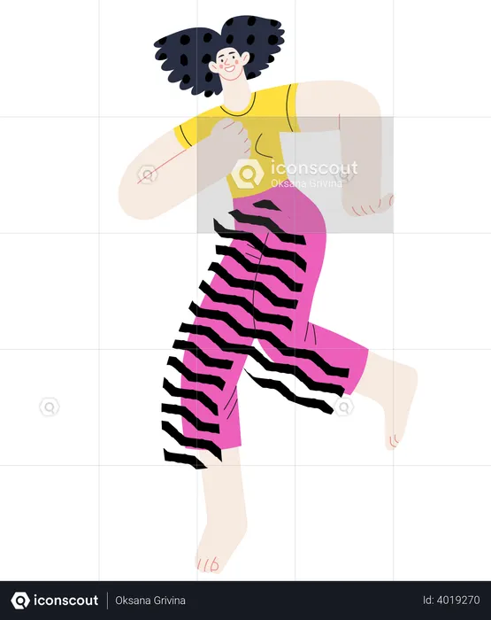 Girl dancing in happiness  Illustration