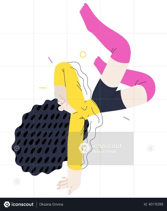 Girl dancing in happy mood  Illustration