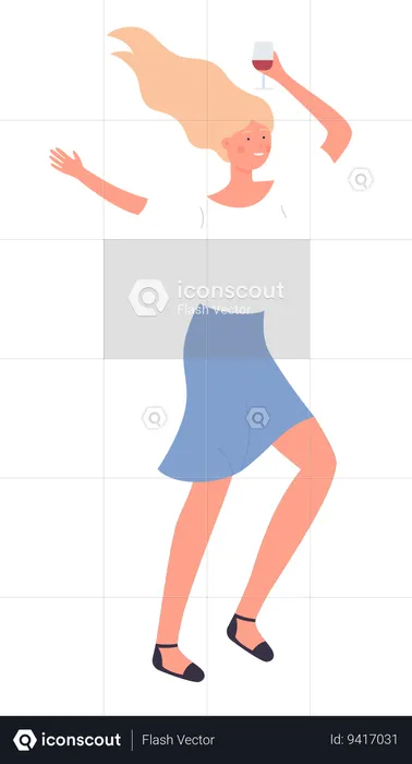 Girl dancing in party  Illustration