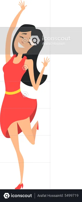 Girl Dancing in party  Illustration