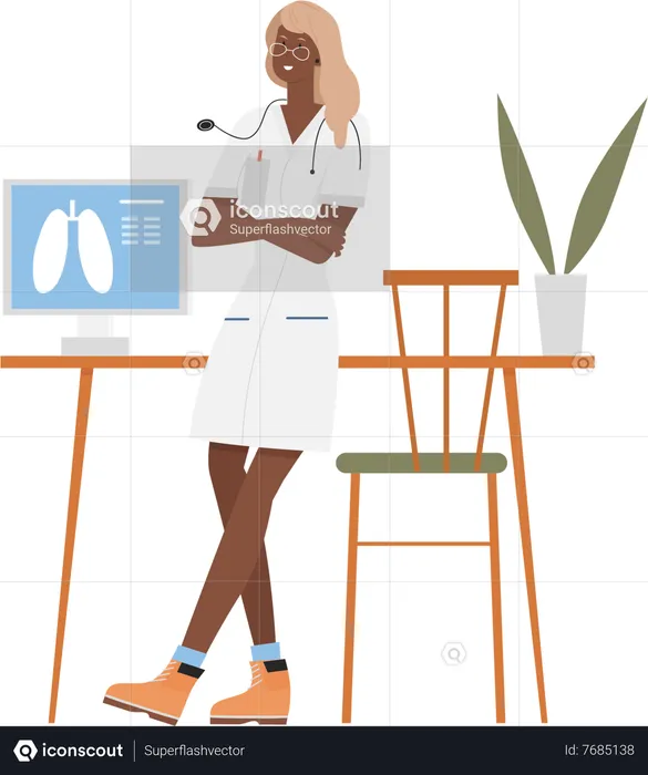 Girl doctor in clinic  Illustration