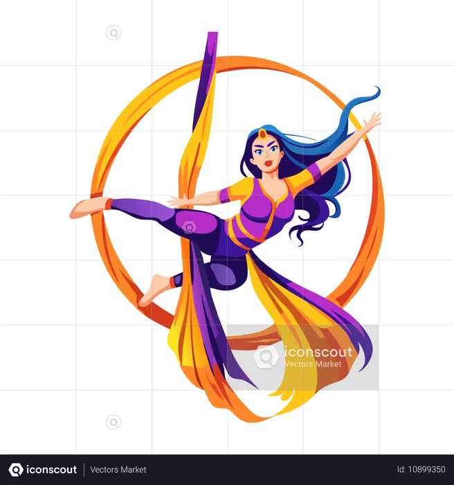 Girl doing aerial dance  Illustration