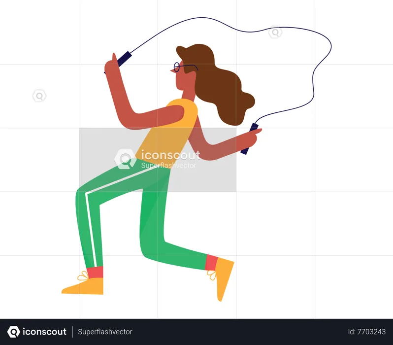 Girl doing aerobics  Illustration