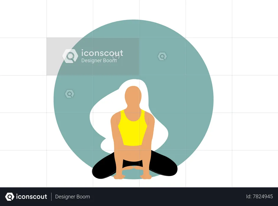 Girl doing asana  Illustration