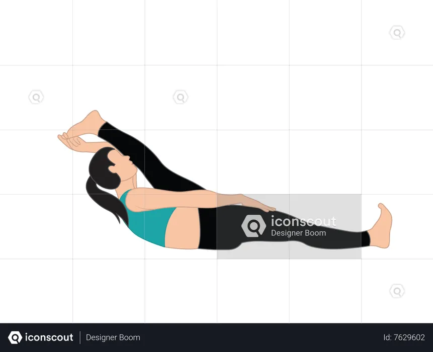 Girl doing asana  Illustration