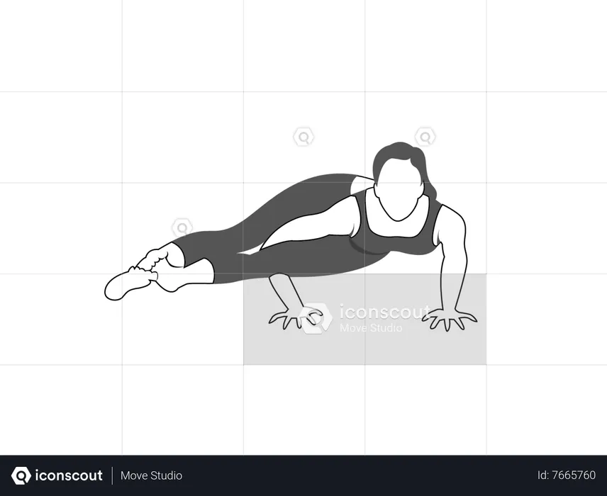 Girl doing Astavakrasana  Illustration