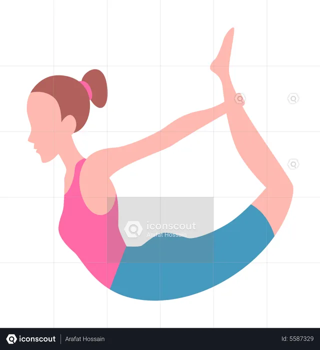Girl doing back stretching  Illustration