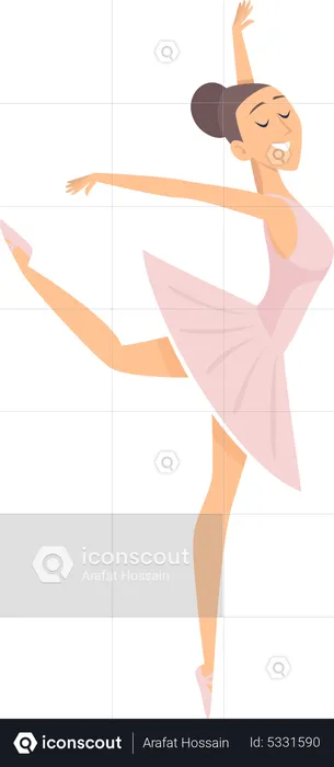 Girl doing ballet dance  Illustration