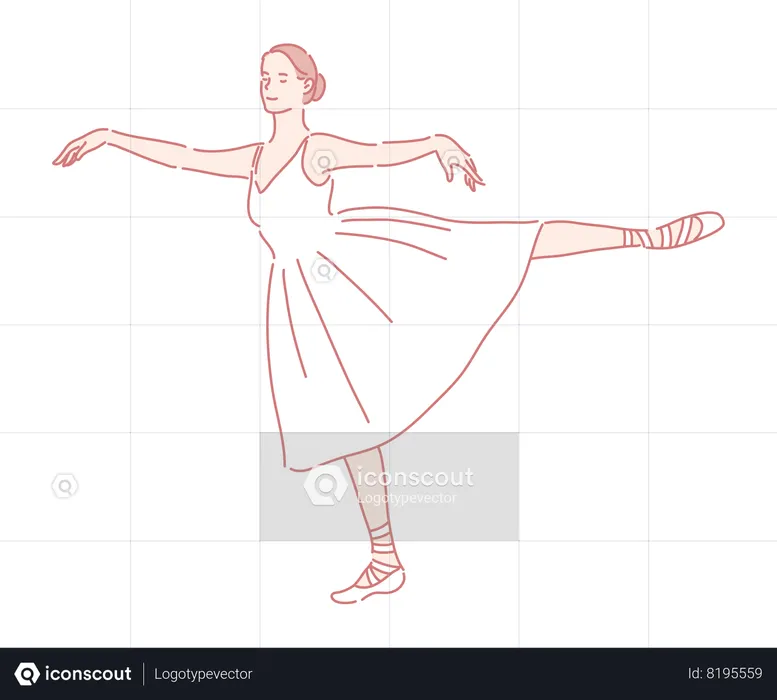 Girl doing ballet dance  Illustration