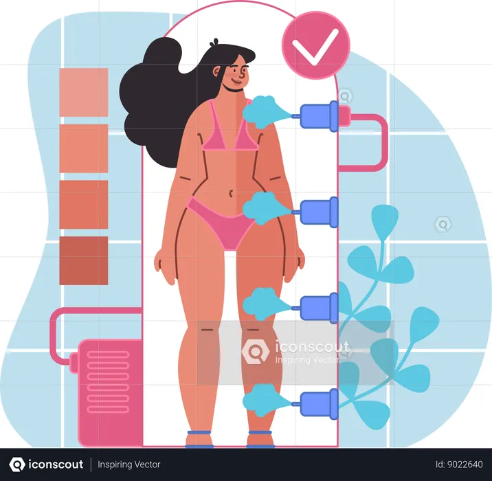 Girl doing beauty treatment  Illustration