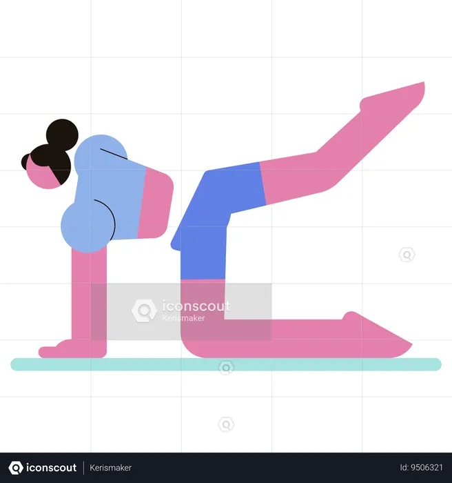 Girl doing Bird Dog Pose  Illustration