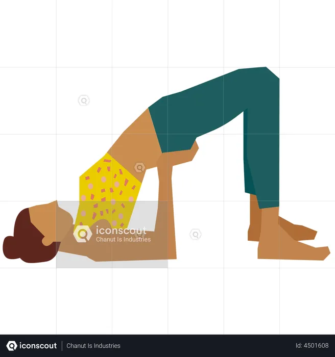 Girl doing bridge yoga pose  Illustration