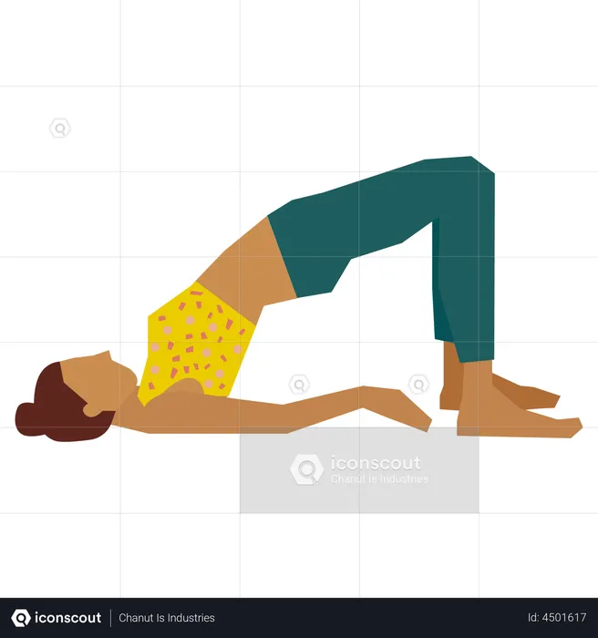 Best Premium Girl Doing Bridge Yoga Pose Illustration Download In Png And Vector Format