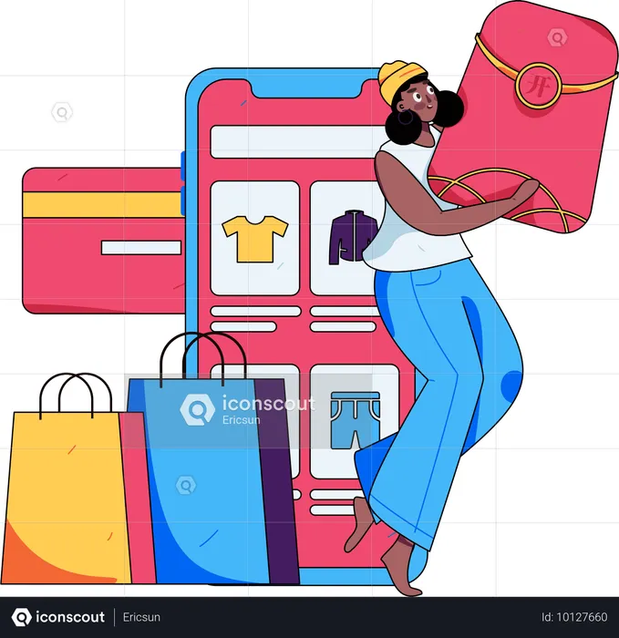 Girl doing cash payment  Illustration