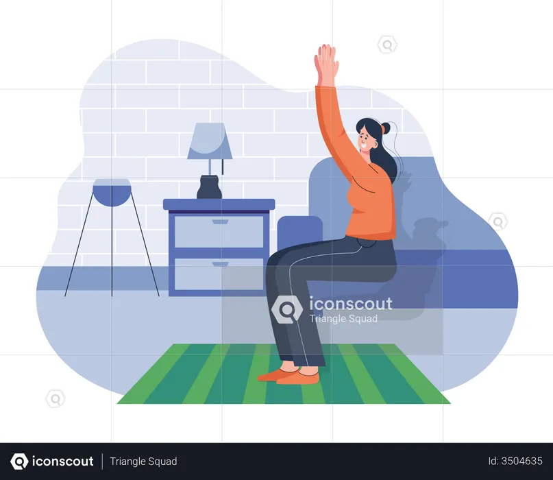 Girl doing chair pose  Illustration